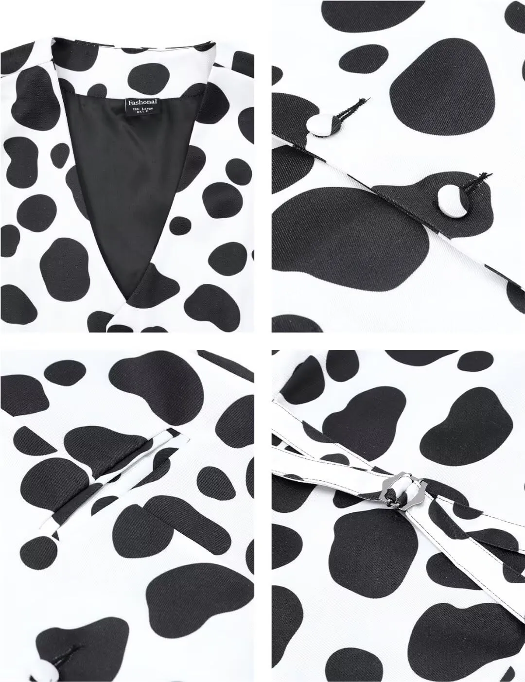 2-Piece Animal Print Vest for Men, Party Waistcoat Vest & Bow Tie, S-3XL
