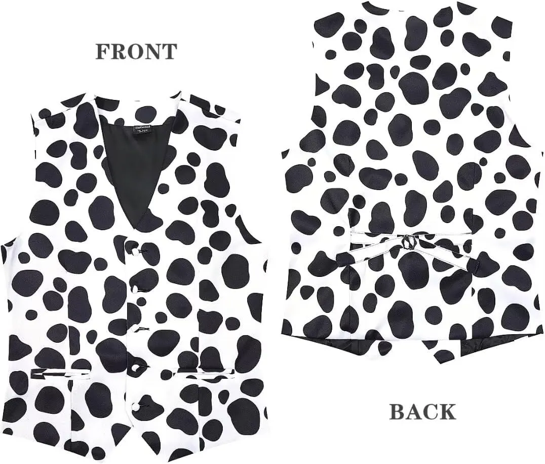 2-Piece Animal Print Vest for Men, Party Waistcoat Vest & Bow Tie, S-3XL