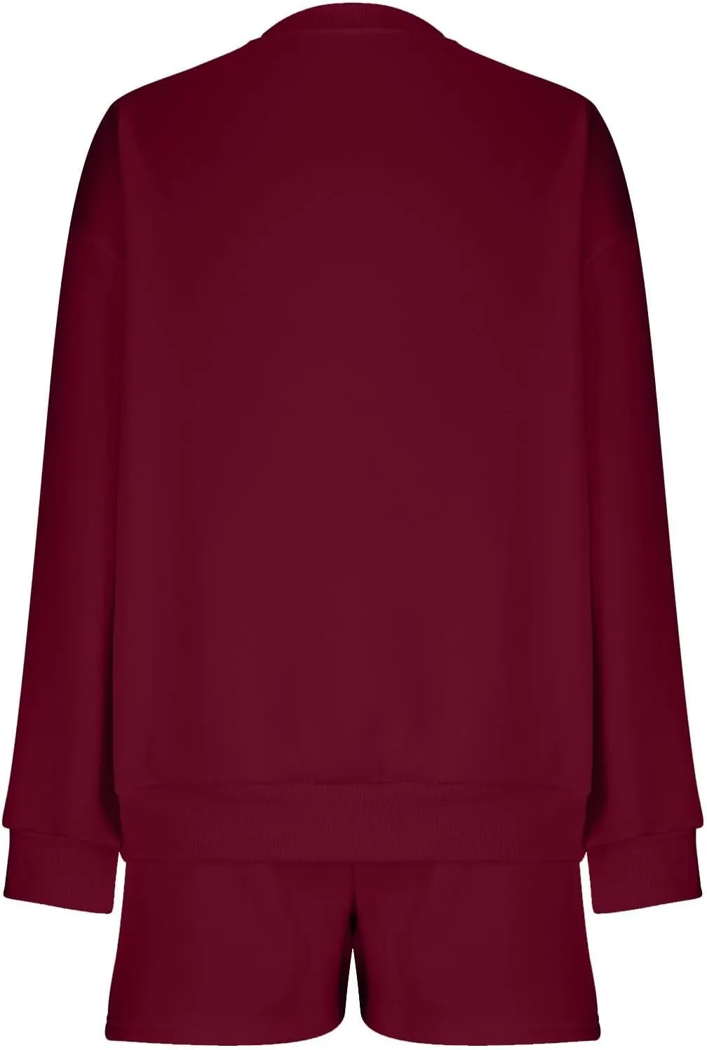 2 Piece Outfits Sweatsuit For Women Oversized Crewneck Sweatshirt & Lounge Shorts Set 2023 Fall Fashion Tracksuit