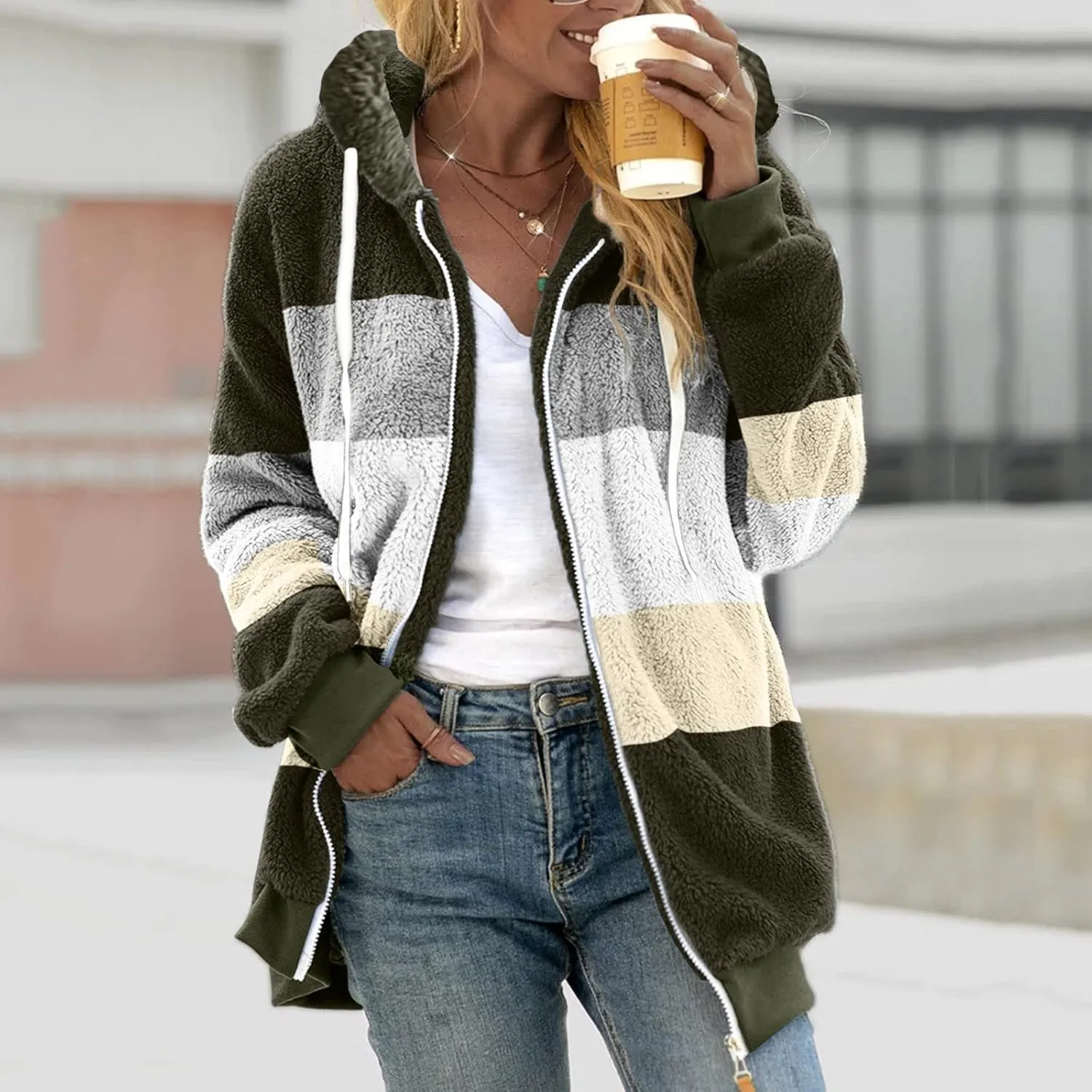 aihihe Oversized Cardigan for Women Classic Lapel Collar Open Front Long Jacket 2023 Fall Trendy Outerwear with Pockets