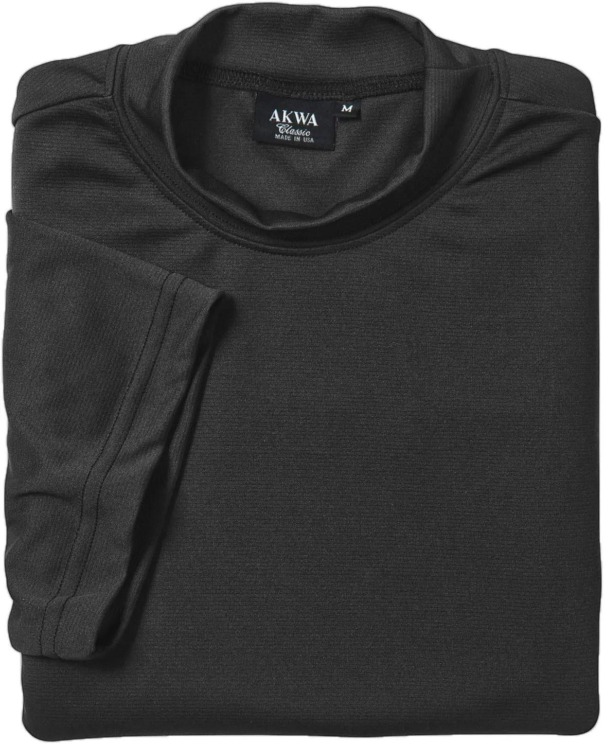 Akwa Men's Moisture Wicking Mock Turtle Tee Made in USA Lightweight Soft T-Shirt Made in USA