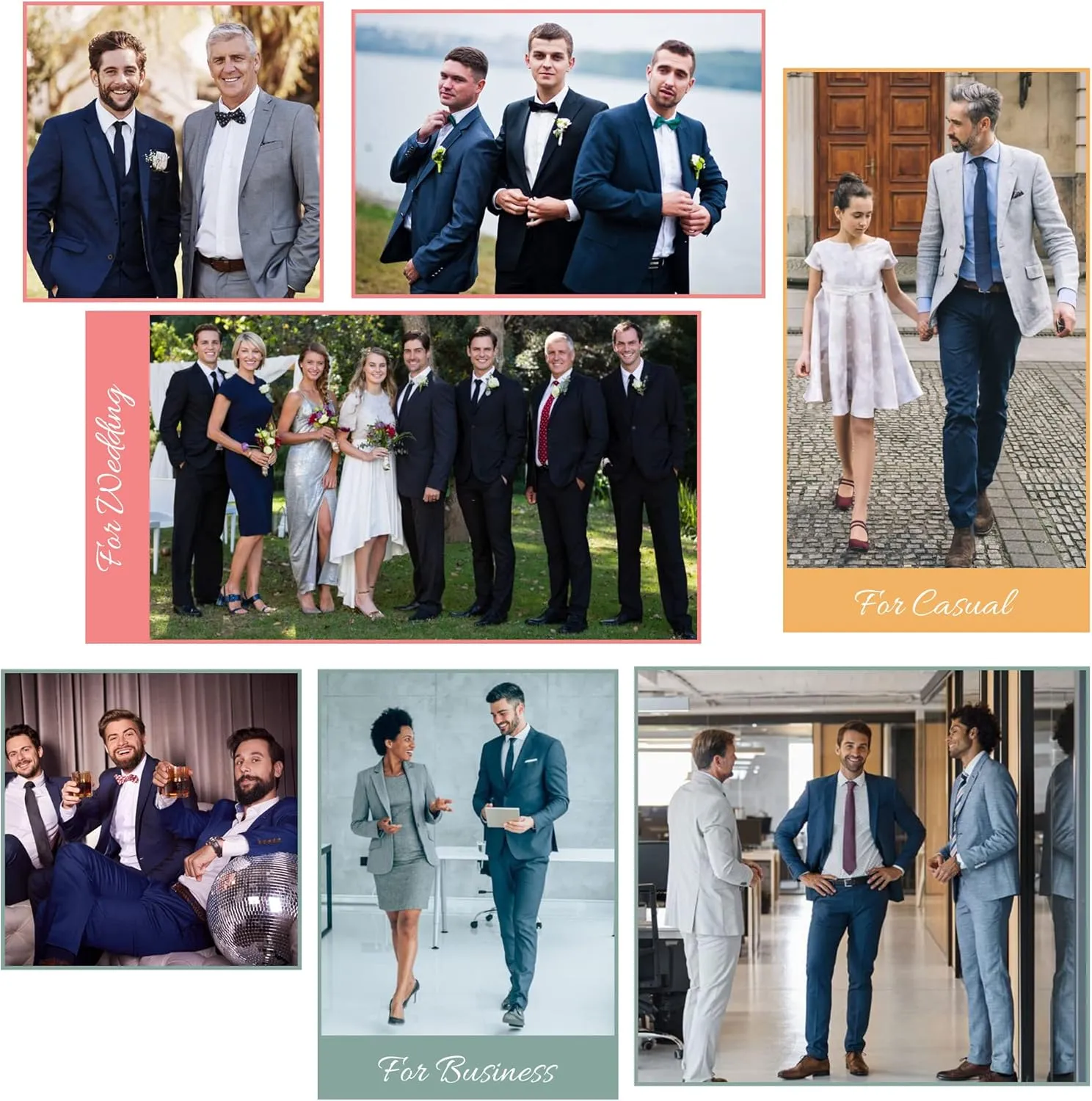 Antonio Uomo Mens Suit Set  Classic Fit 3 Piece Blazer Single Breasted Jacket Vest Pants for Business Wedding Dress Suits