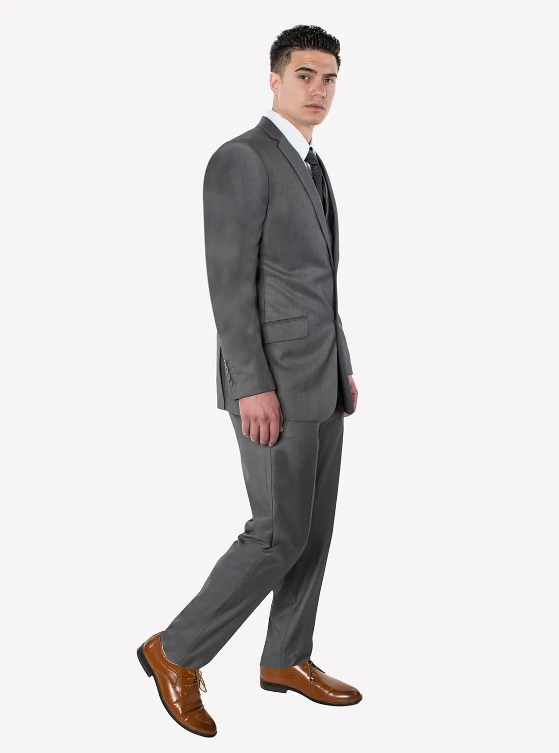 Antonio Uomo Mens Suit Set  Classic Fit 3 Piece Blazer Single Breasted Jacket Vest Pants for Business Wedding Dress Suits