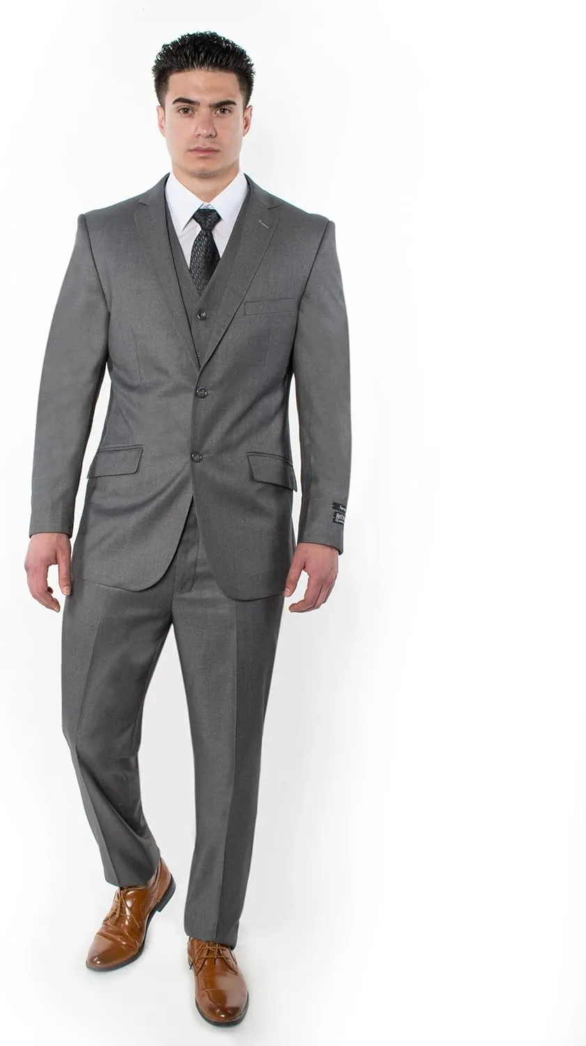 Antonio Uomo Mens Suit Set  Classic Fit 3 Piece Blazer Single Breasted Jacket Vest Pants for Business Wedding Dress Suits