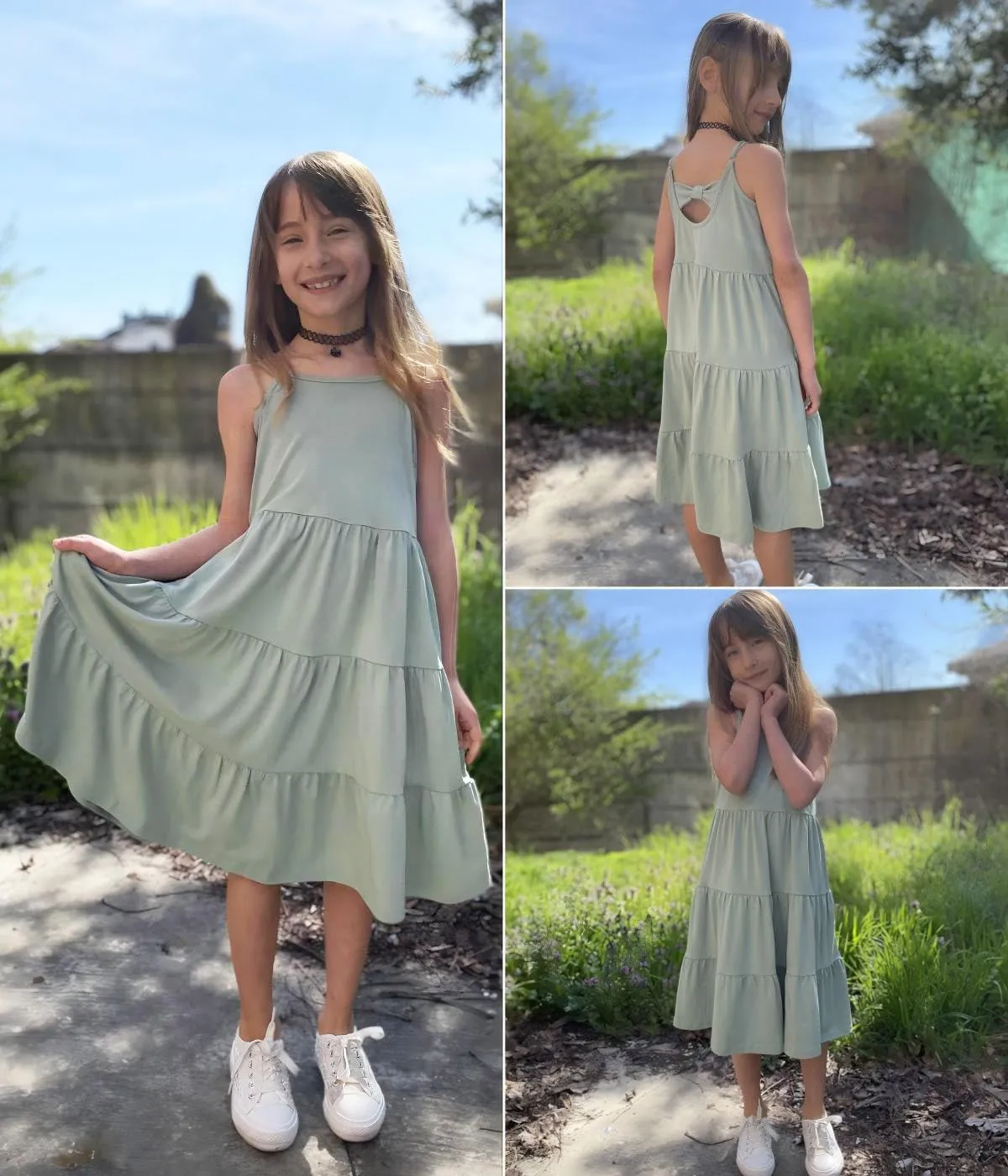 Arshiner Toddler Girl's Summer Sundress Boho Strap Casual Sleeveless Tiered Swing Cami Dresses with Pockets for 3-10 Years