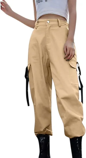 Baggy Cargo Pants Women High Waist Pants for Women Loose Wide Leg Trousers Y2k Streetwear with Pockets
