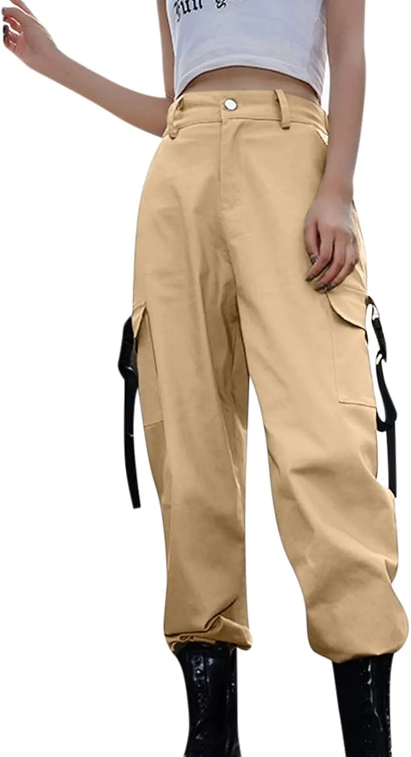 Baggy Cargo Pants Women High Waist Pants for Women Loose Wide Leg Trousers Y2k Streetwear with Pockets