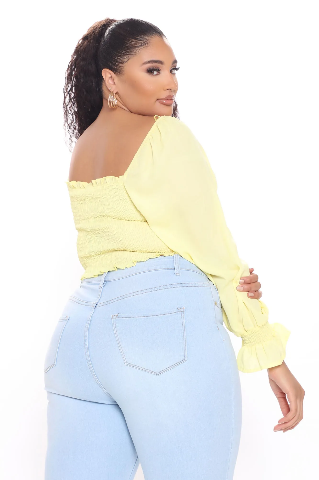 Best Views Smocked Top - Yellow
