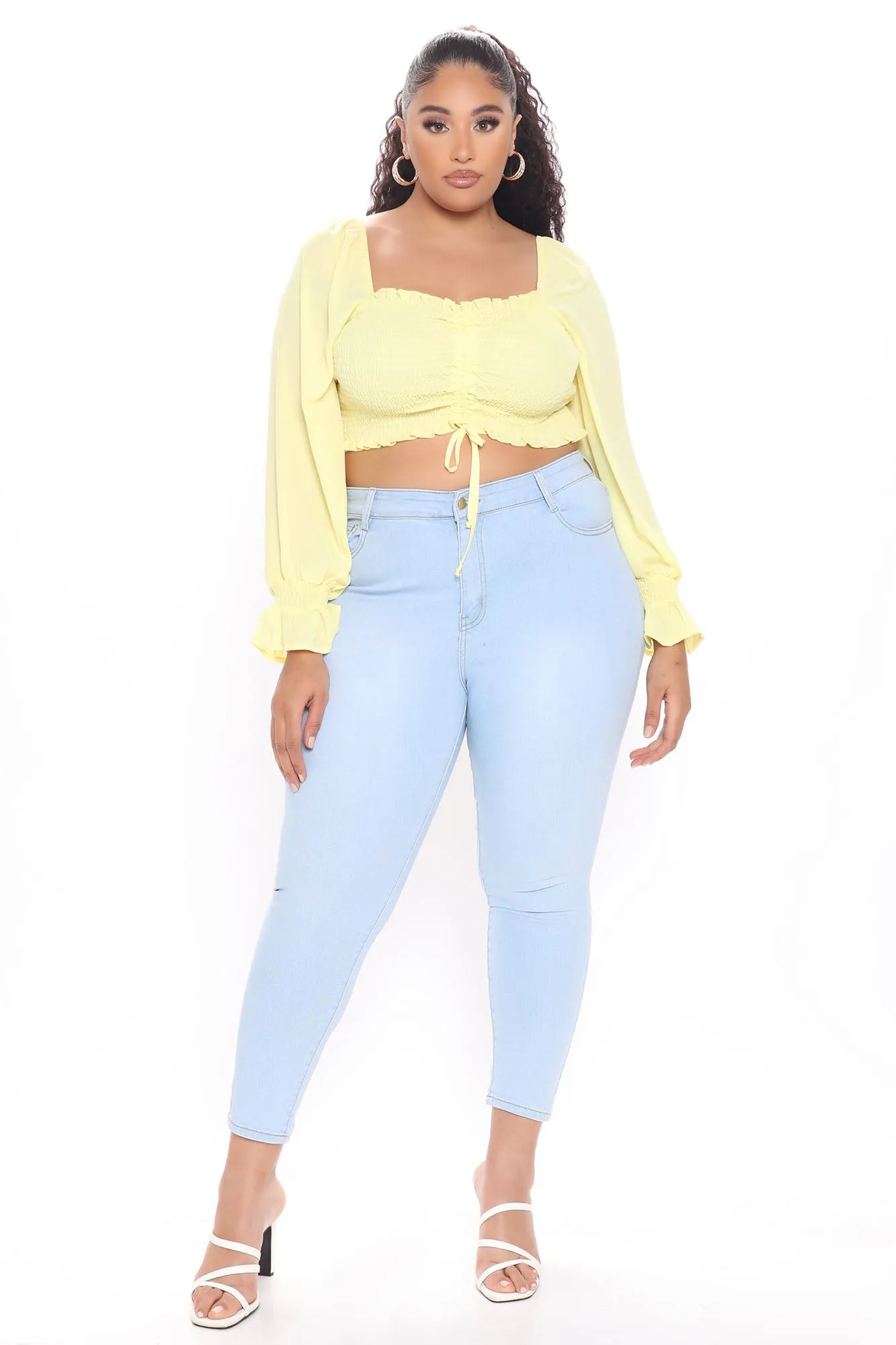 Best Views Smocked Top - Yellow