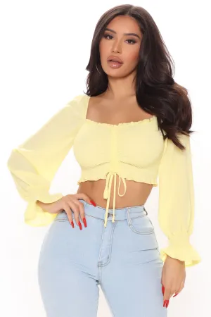 Best Views Smocked Top - Yellow