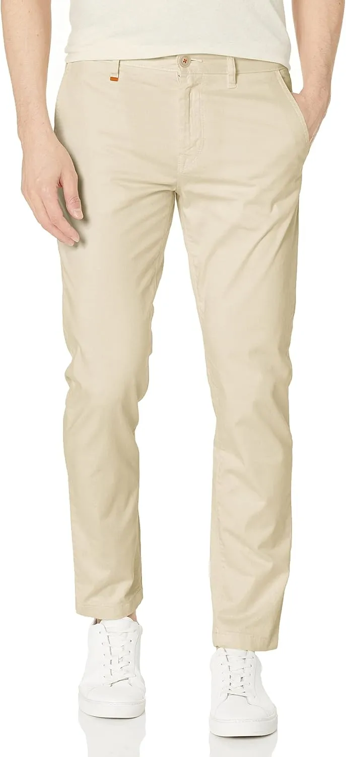 BOSS Men's Tapered Fit Cotton Blend Trousers