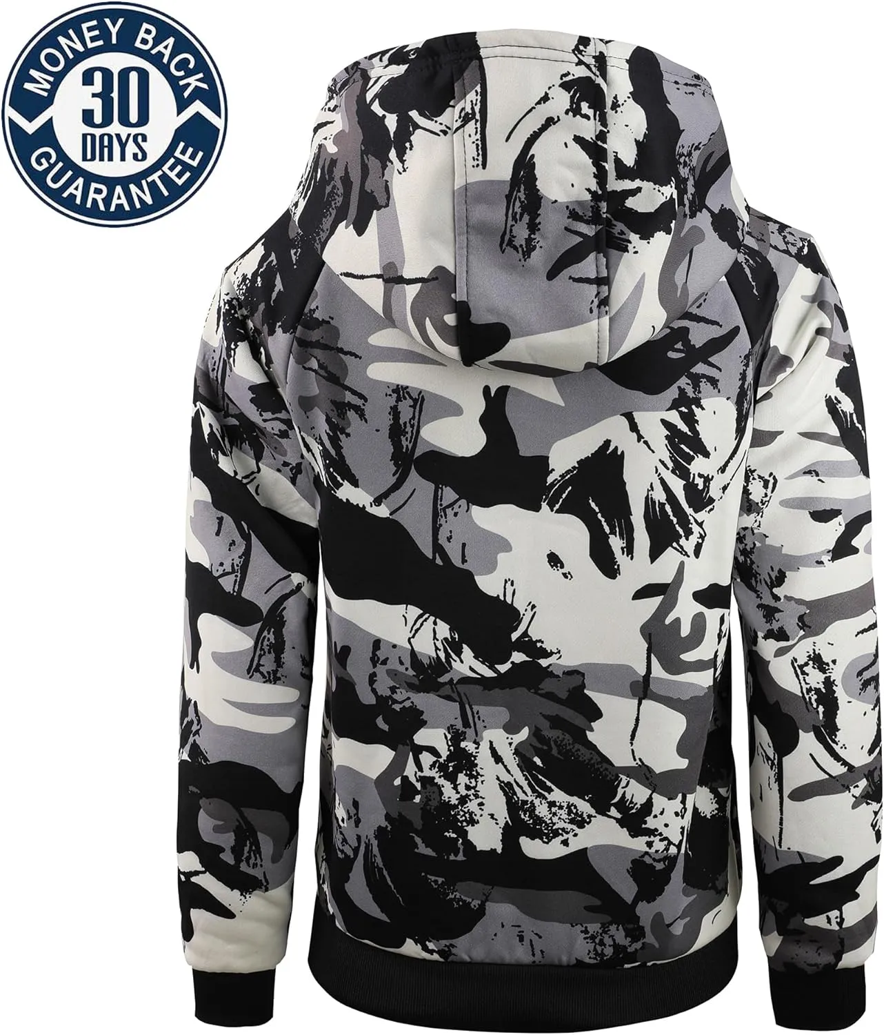 Boy's Zip Up Hoodie Heavyweight Winter Sweatshirt Fleece Sherpa Lined Warm Jacket