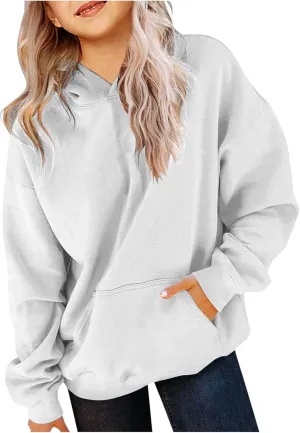 BTDECLAR Hoodies for Teen Girls Oversized Long Sleeve Fleece Hooded Sweatshirt Pullover Tops Cute Preppy Clothes Size 10 12