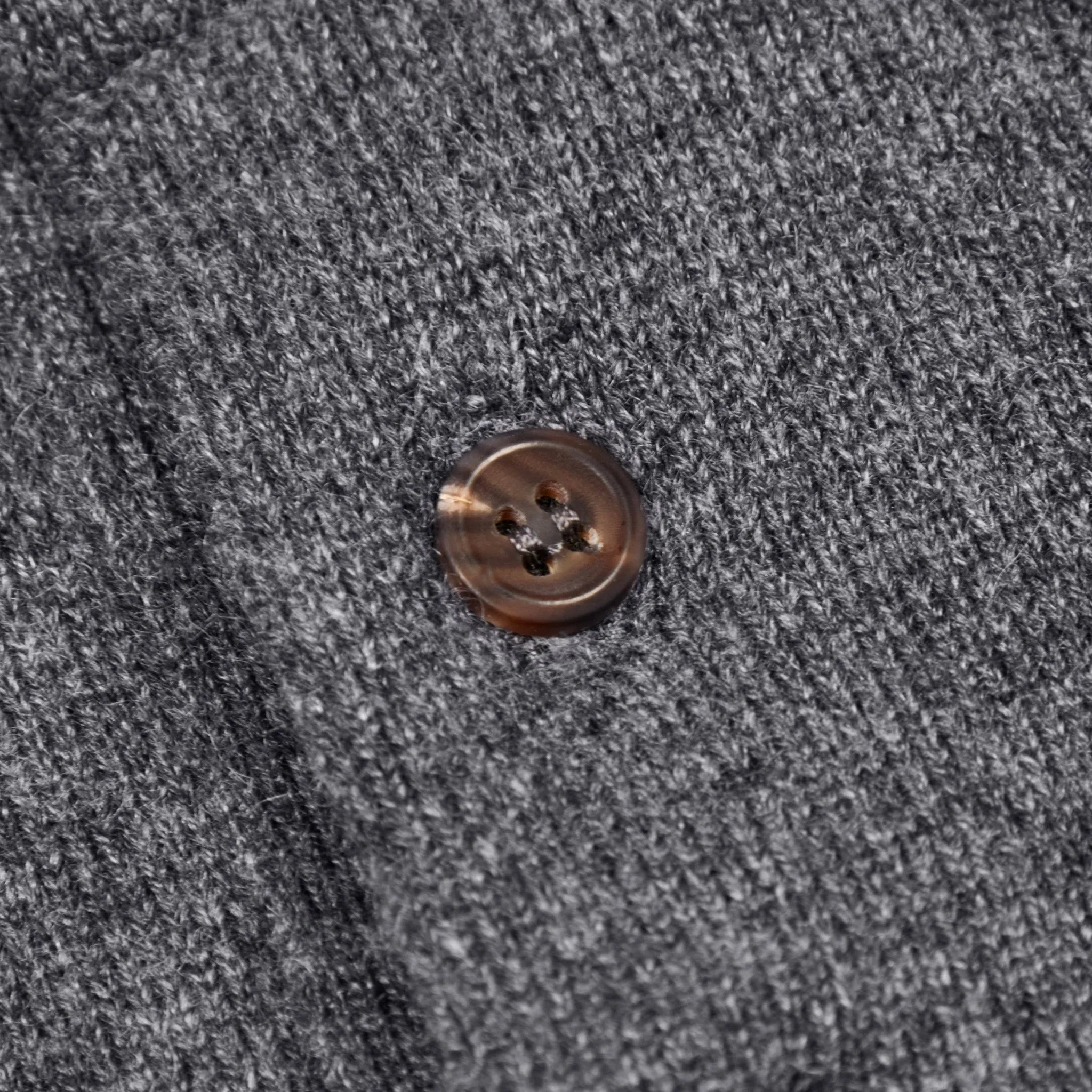 Cashmere polo shirt in grey mélange