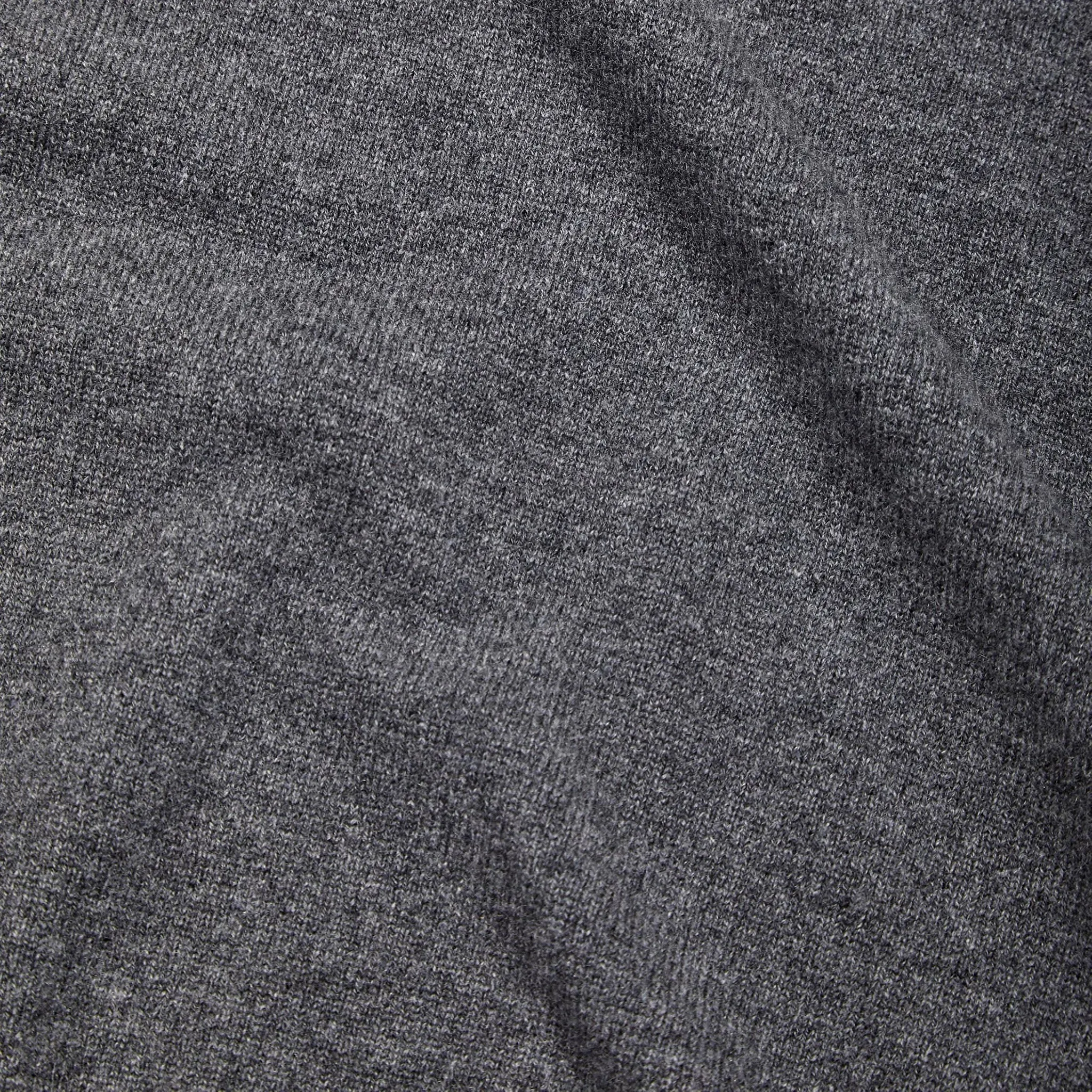 Cashmere polo shirt in grey mélange