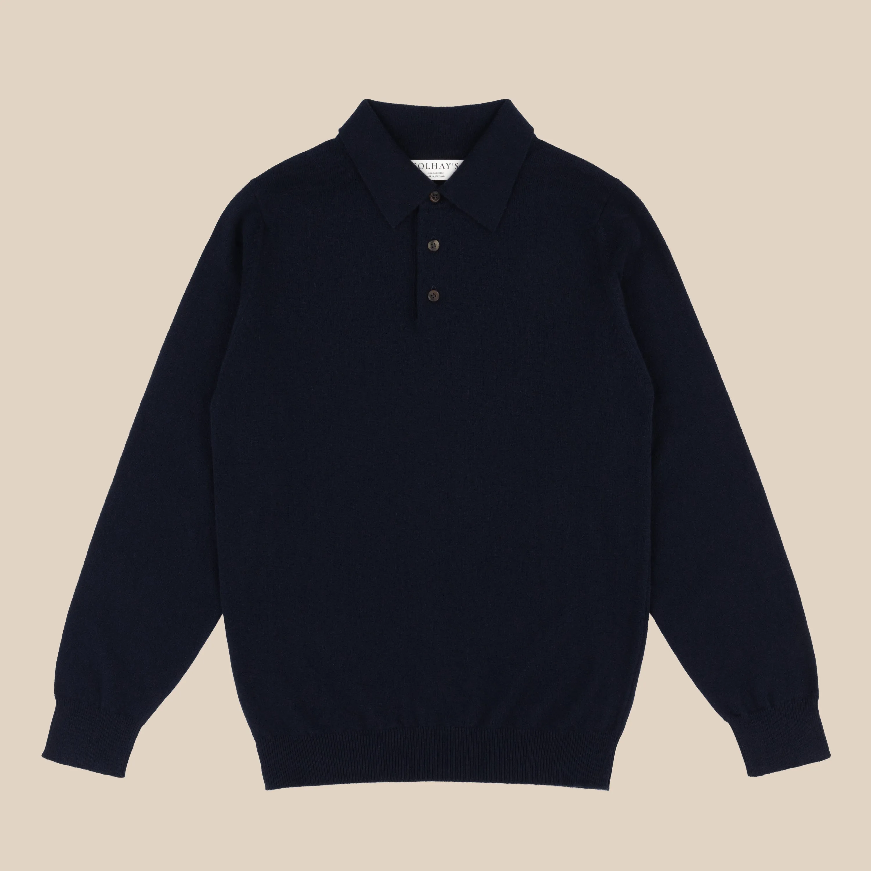Cashmere polo shirt in navy