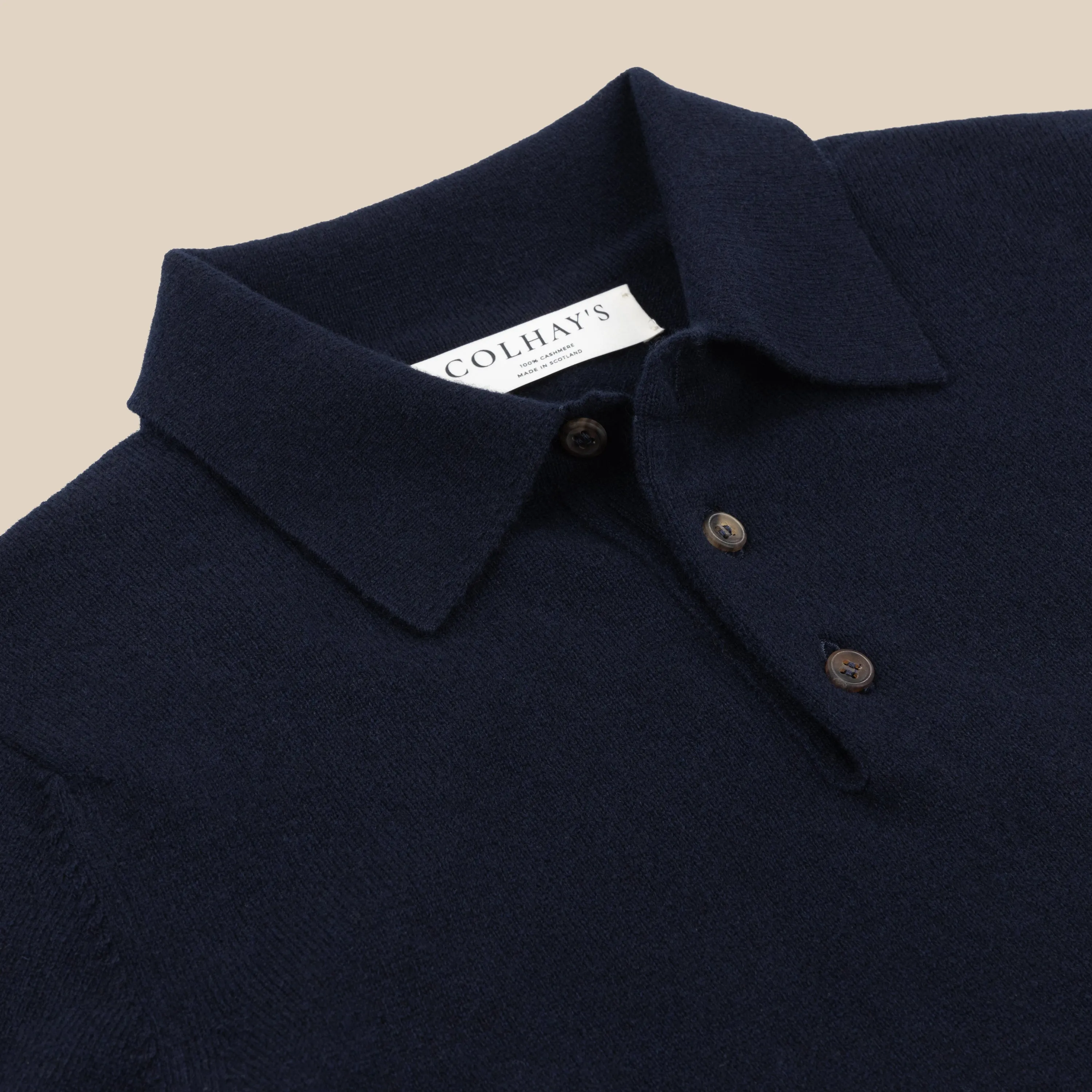 Cashmere polo shirt in navy