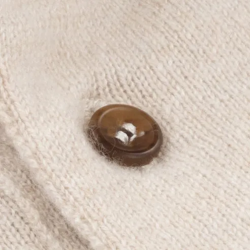 Cashmere polo shirt in oatmeal