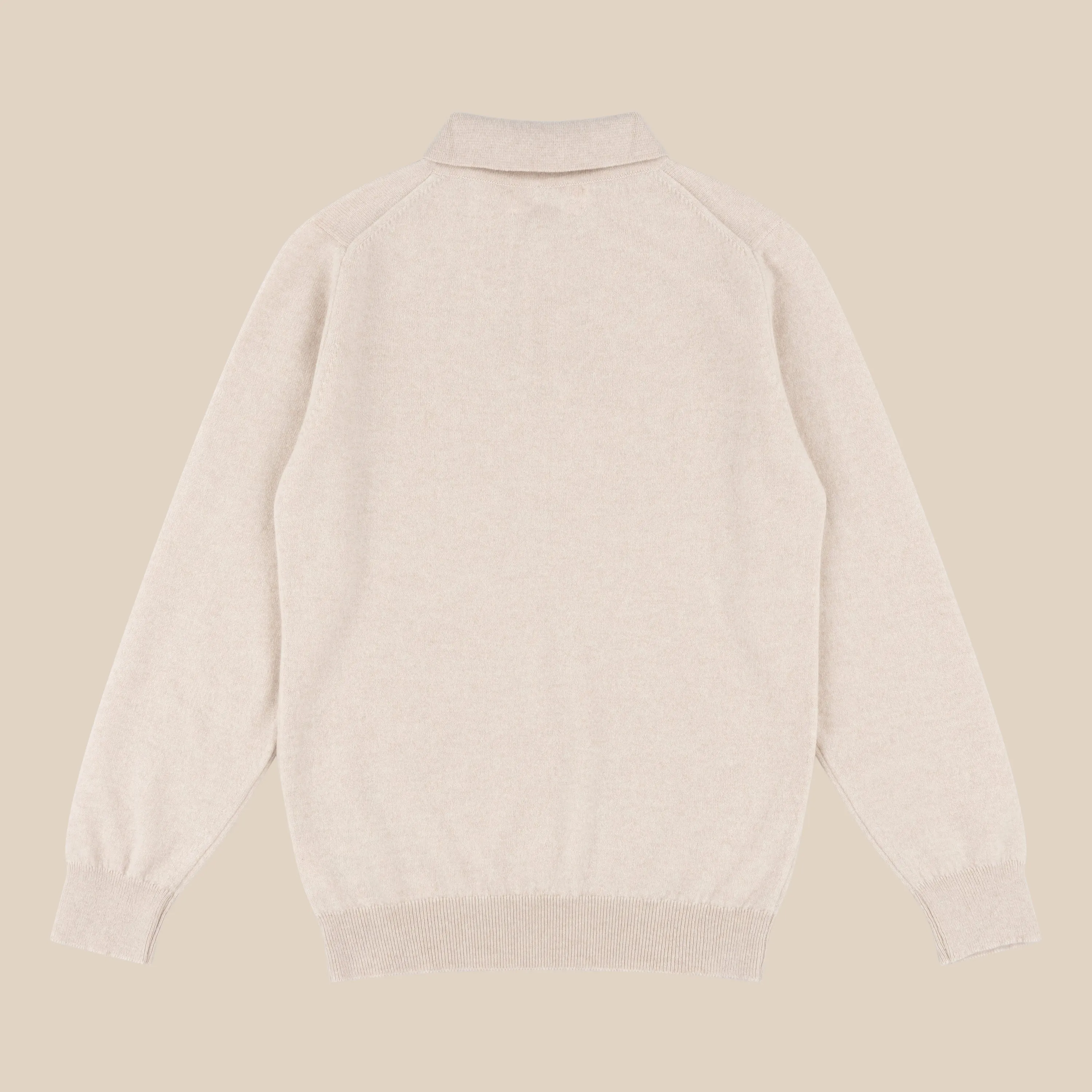 Cashmere polo shirt in oatmeal