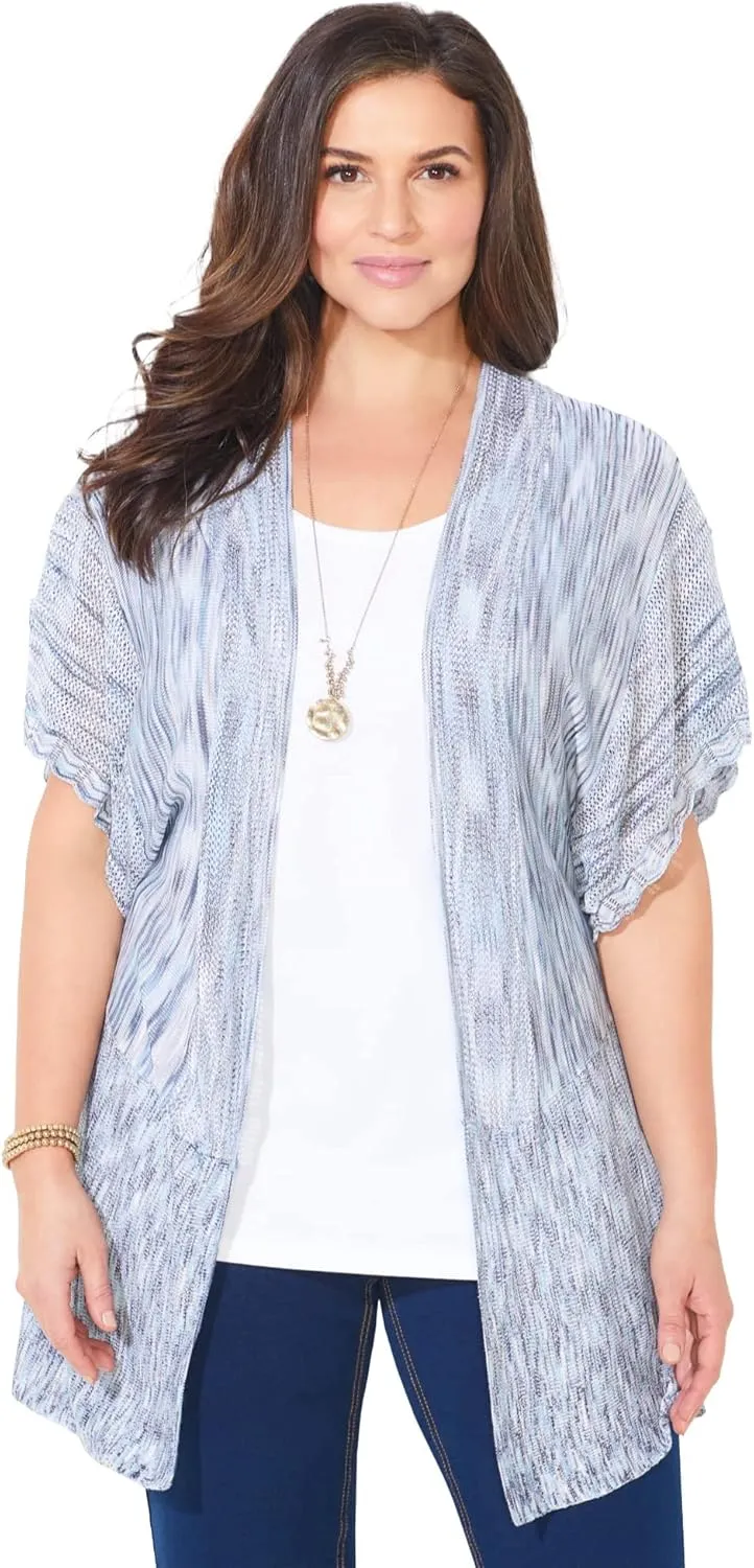 Catherines Women's Plus Size Crochet Cardigan