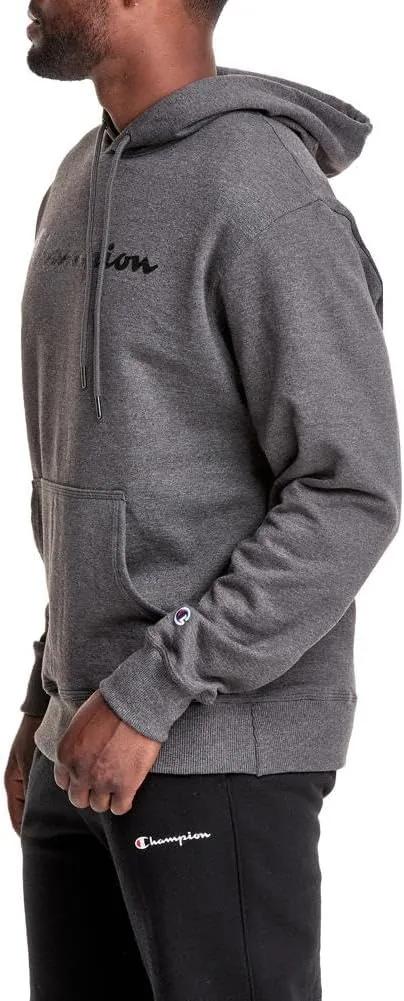 Champion Men's Powerblend Fleece Hoodie Sweatshirt with Script Logo (Regular and Big & Tall)