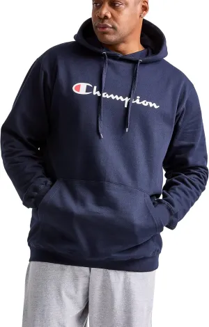 Champion Men's Powerblend Fleece Hoodie Sweatshirt with Script Logo (Regular and Big & Tall)