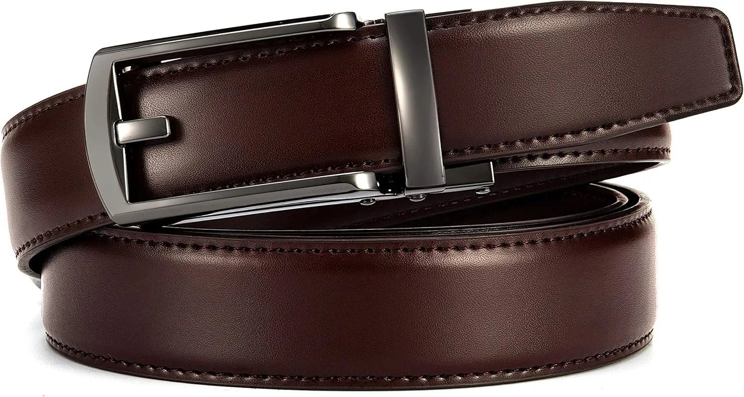 CHAOREN Mens Dress Belt - Ratchet Belt Leather 1 1/4" Comfort Click - Perfect Companion to Mens Dress Shoes