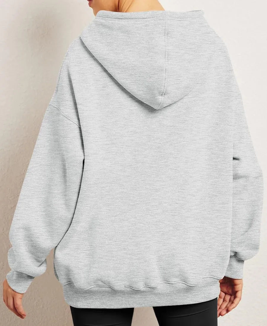Chaos World Women's Long Sleeve Oversized Pullover Solid Color Y2K Hoodie Fall Winter Sweatshirt with Pocket