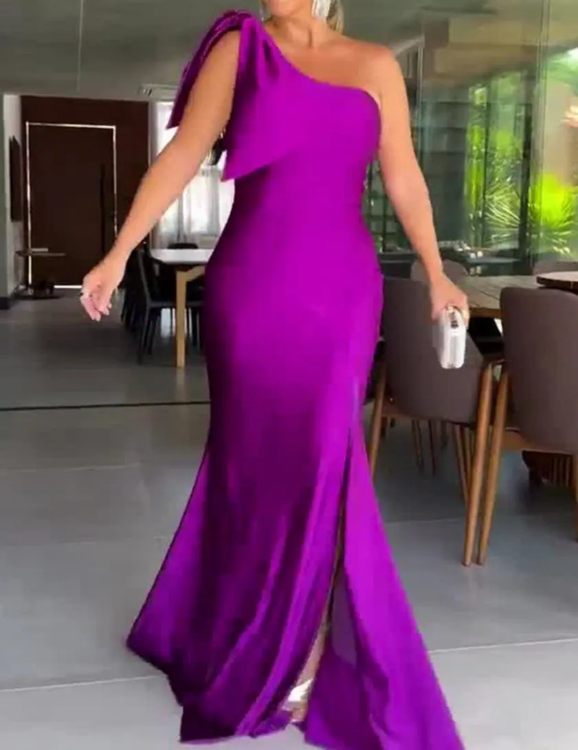 Charming Mermaid Prom Dresses Long Party Dresses with Slit