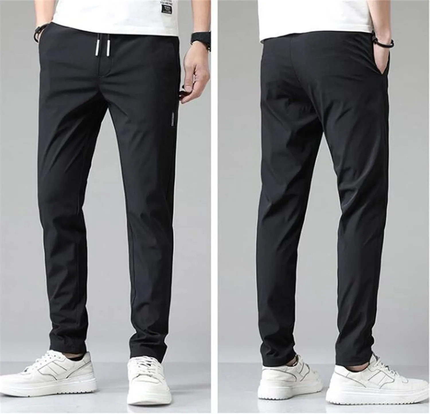 Chinos Slim Fit Men's Pants with Deep Pockets Loose Fit Casual Jogging Trousers for Running Workout