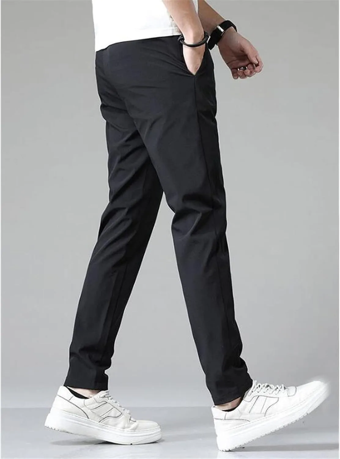 Chinos Slim Fit Men's Pants with Deep Pockets Loose Fit Casual Jogging Trousers for Running Workout