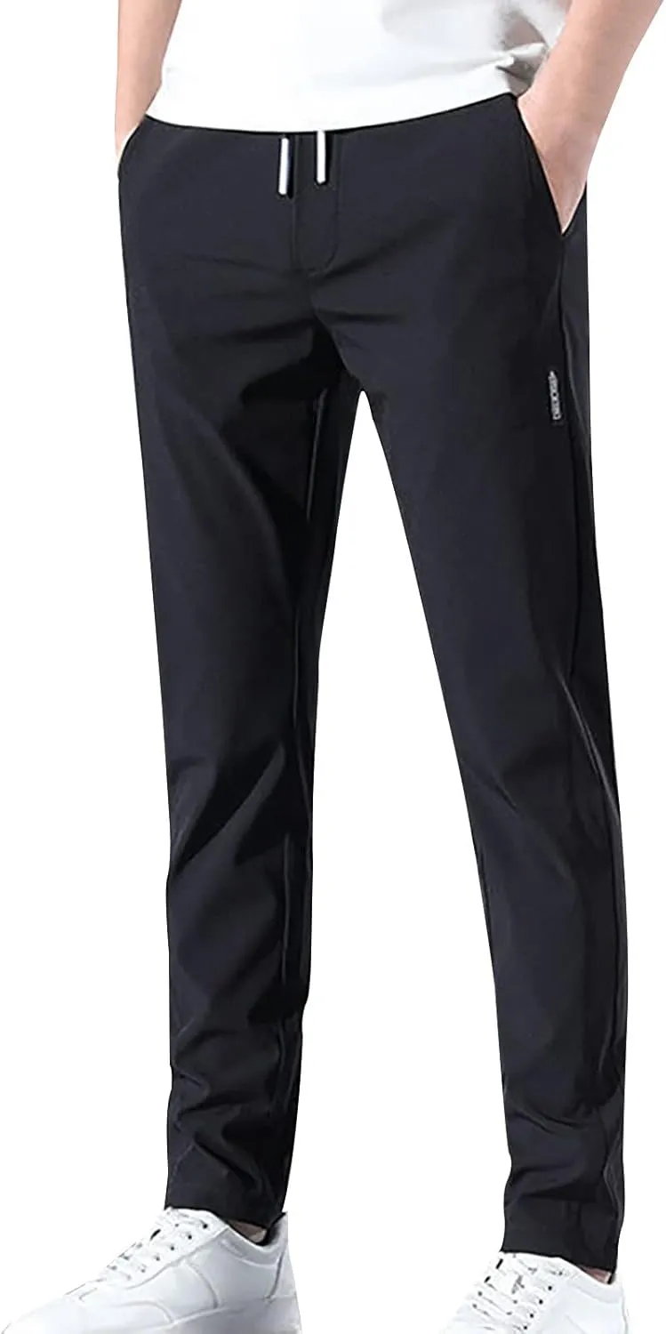Chinos Slim Fit Men's Pants with Deep Pockets Loose Fit Casual Jogging Trousers for Running Workout