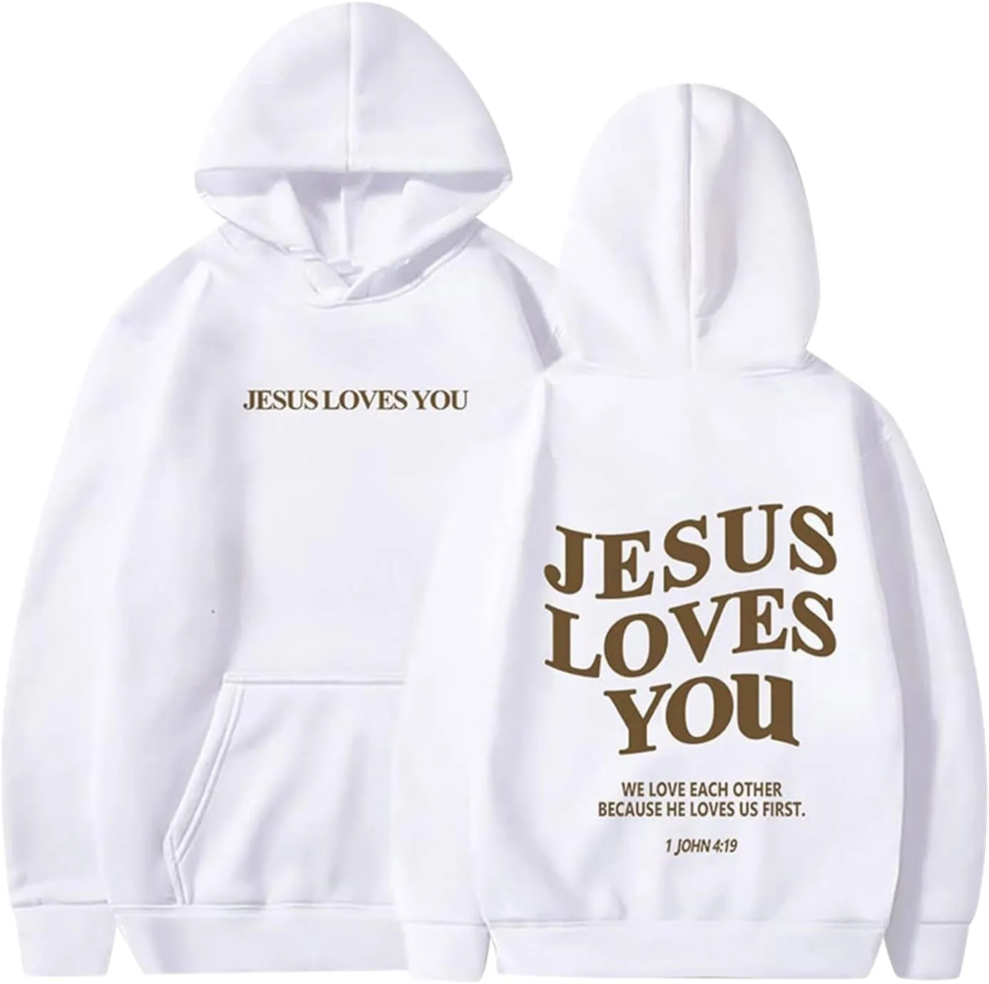 Christian Faith Hoodies Jesus Loves You Sweatshirts Religious God Pullover Oversized Casual Man Woman Tops Shirts