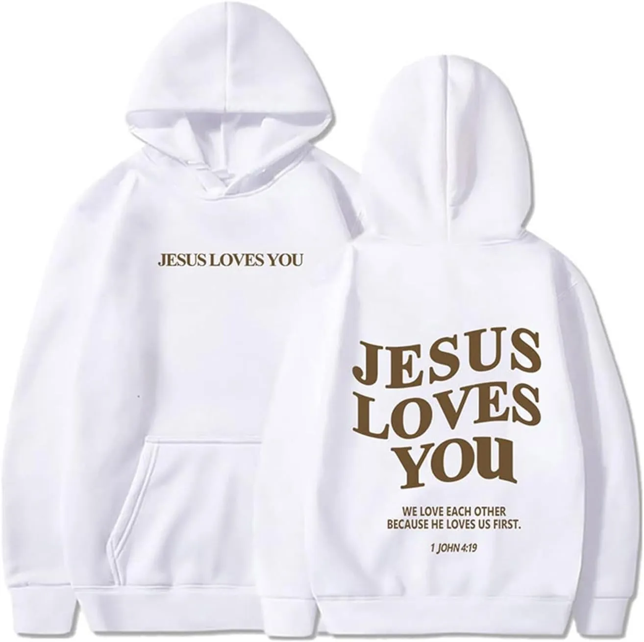 Christian Faith Hoodies Jesus Loves You Sweatshirts Religious God Pullover Oversized Casual Man Woman Tops Shirts