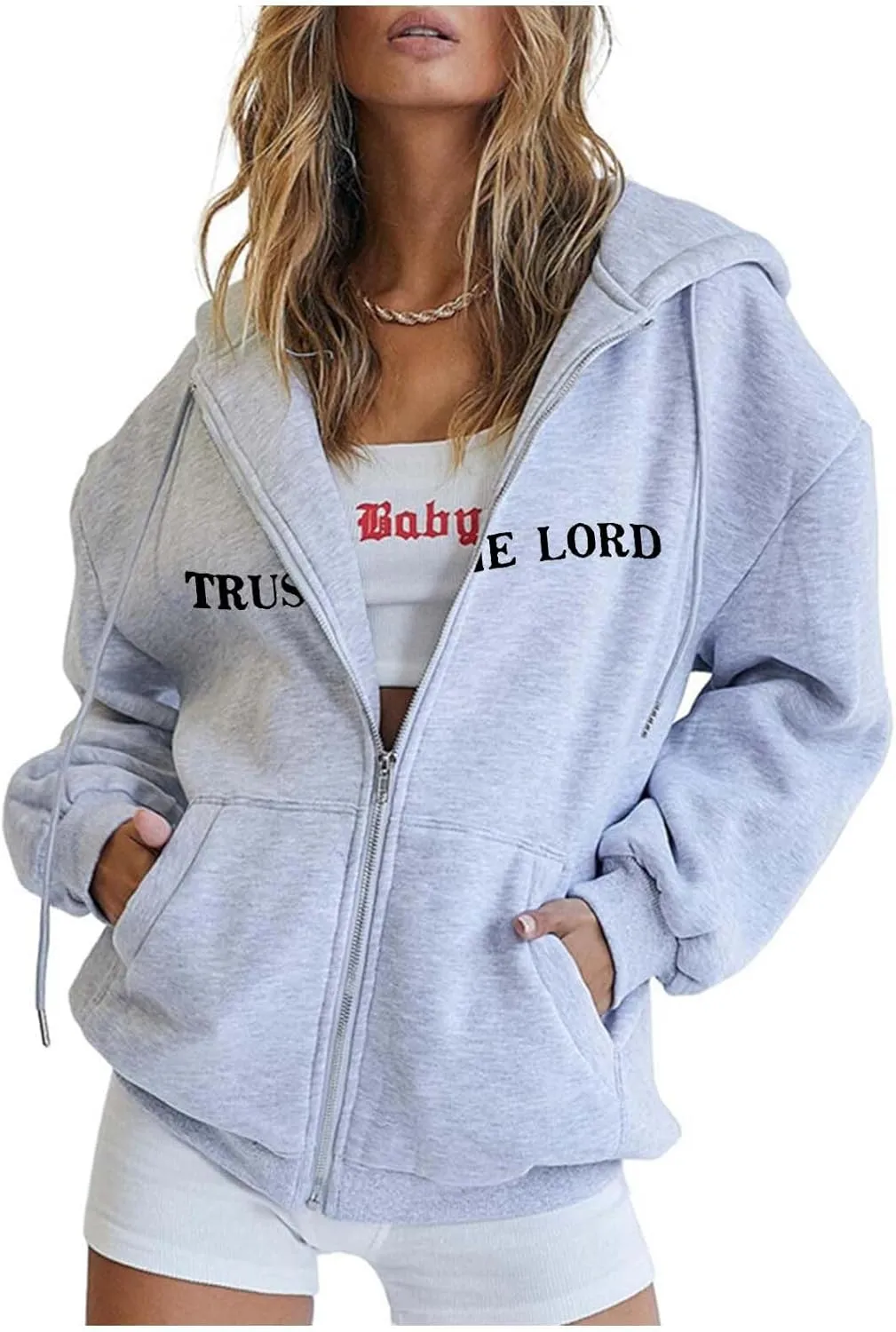 Christian Sweatshirt Women Jesus Loves You Hoodie Oversized Jesus Faith Pullover Inspirational Long Sleeve Tops