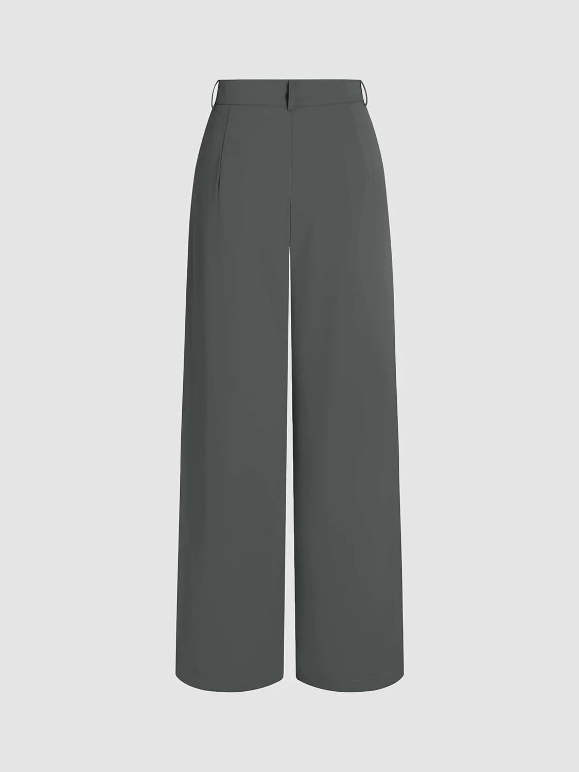 CIDER Milk Tea Pleated Wide Leg Trousers