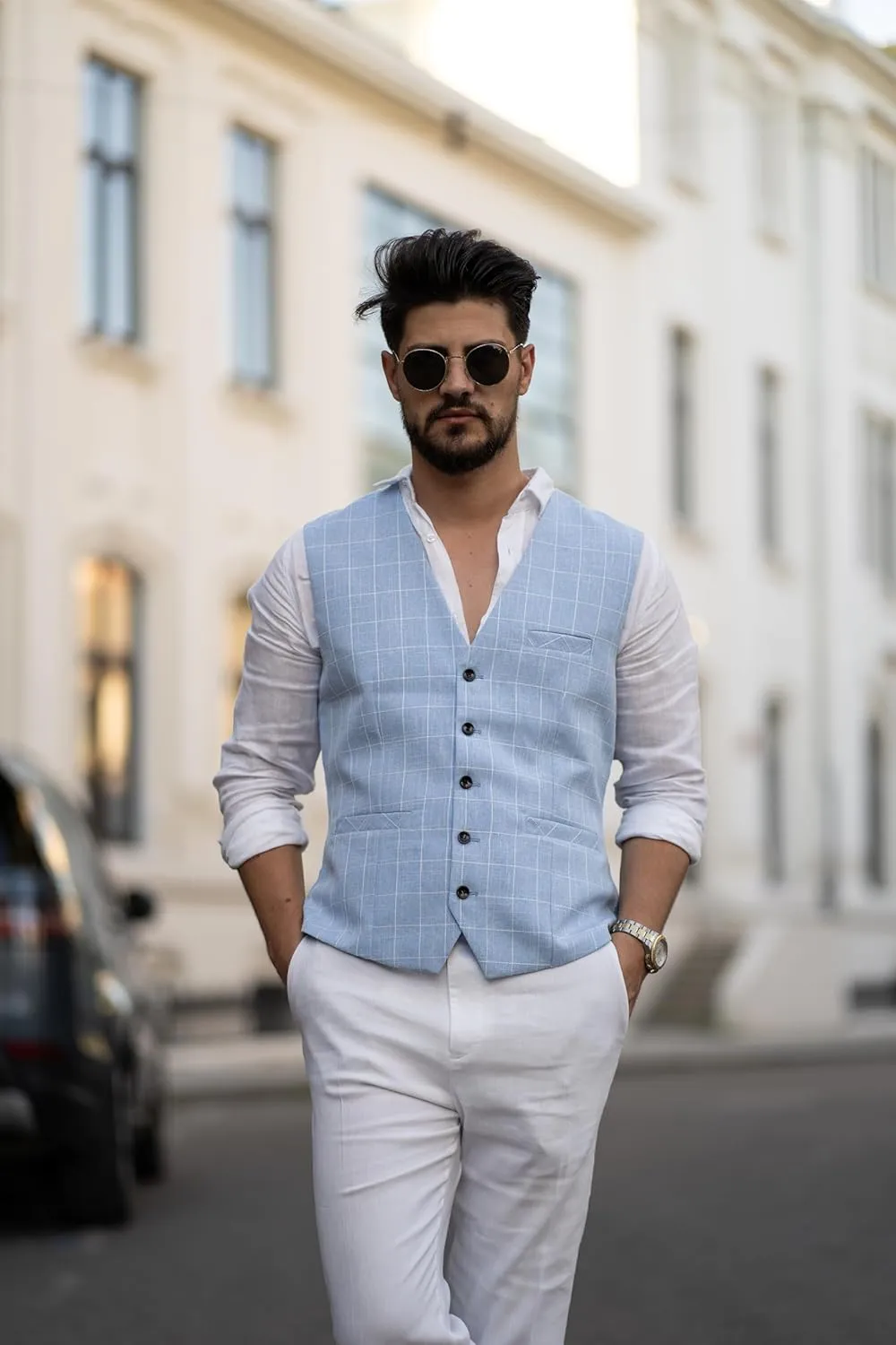 COOFANDY Men Casual Suit Vest Formal Dress Vest Slim Fit Waistcoat Business Wedding
