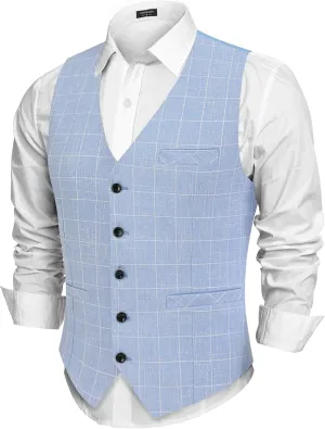 COOFANDY Men Casual Suit Vest Formal Dress Vest Slim Fit Waistcoat Business Wedding