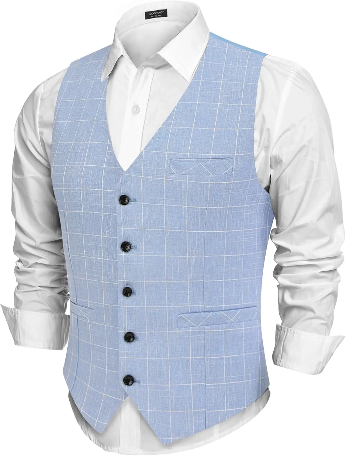 COOFANDY Men Casual Suit Vest Formal Dress Vest Slim Fit Waistcoat Business Wedding