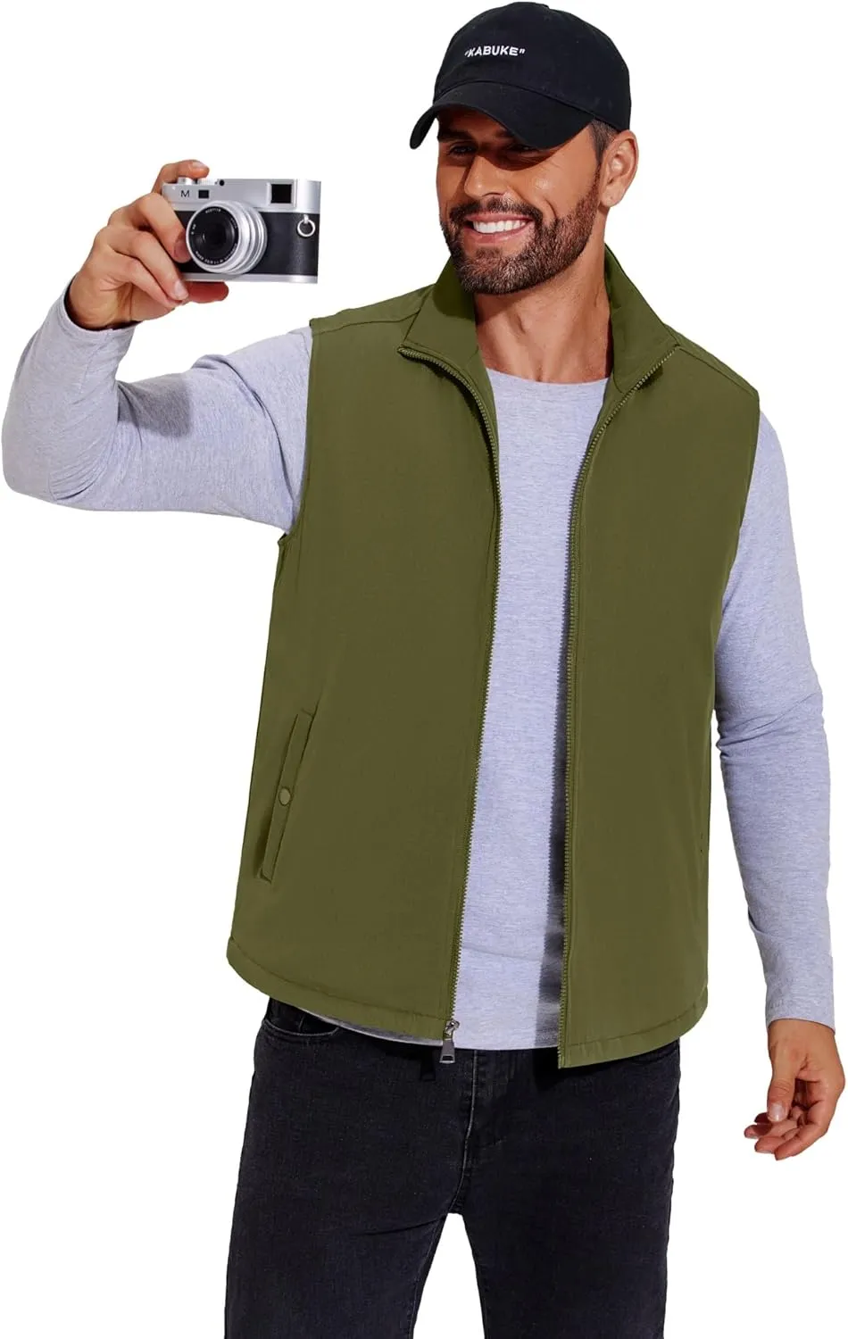 COOFANDY Men's Casual Outerwear Vest Lightweight Full-Zip Sleeveless Jacket Outdoor Hiking Travel Golf Vest with Pockets