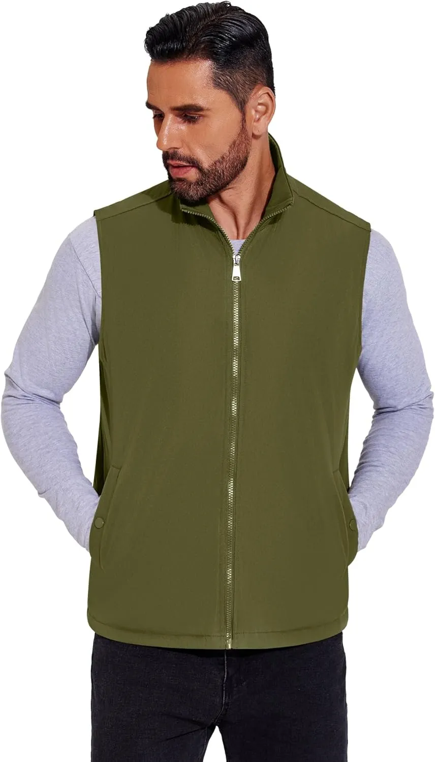 COOFANDY Men's Casual Outerwear Vest Lightweight Full-Zip Sleeveless Jacket Outdoor Hiking Travel Golf Vest with Pockets