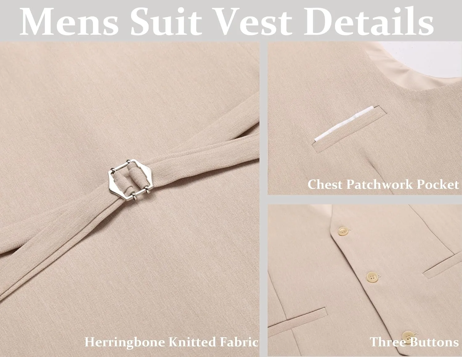 COOFANDY Mens Dress Vest Casual Business Waistcoat Formal Wedding 3 Button Suit Vest