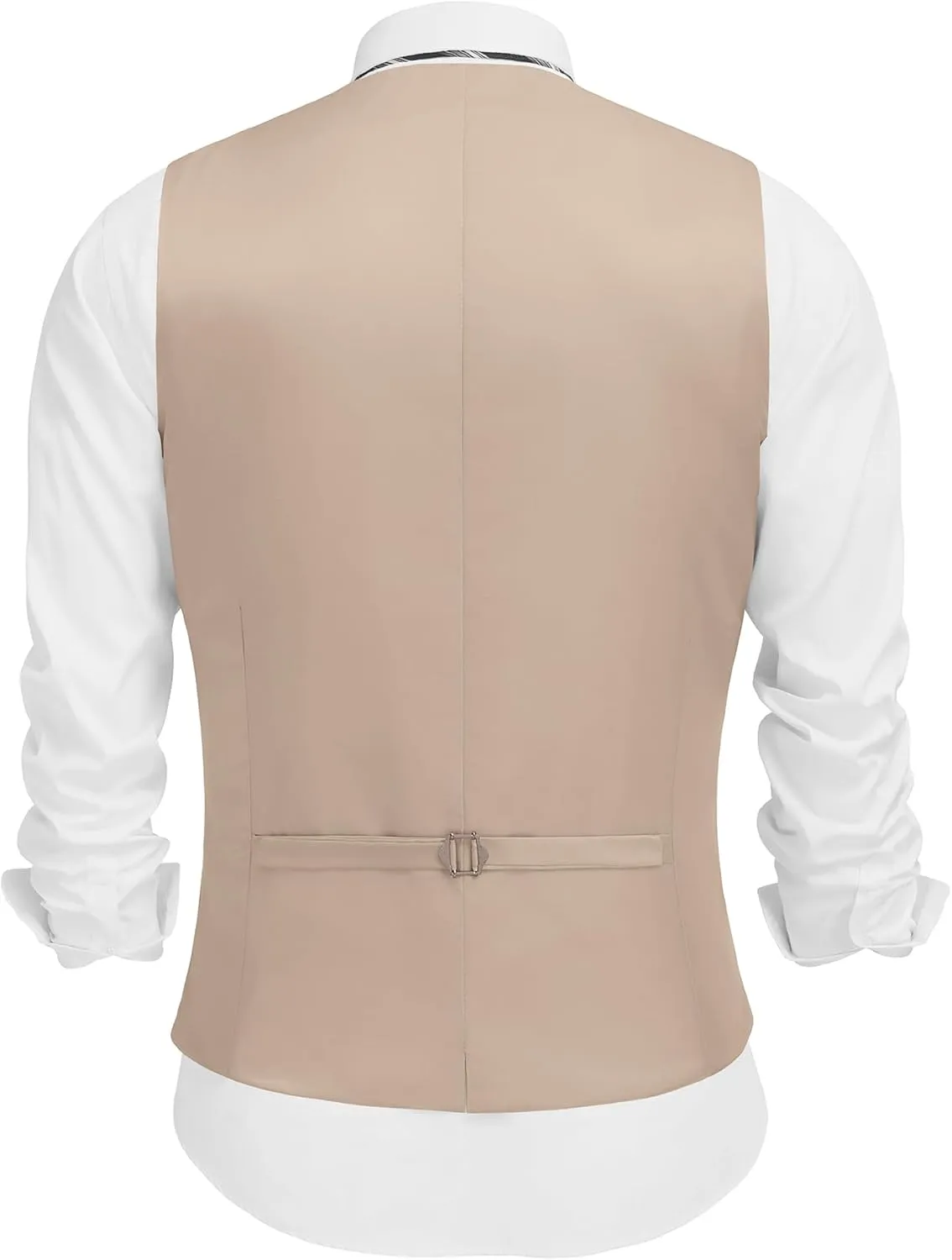 COOFANDY Men's Linen Vest Casual Linen Slim Fit Suit Vests Dress Waistcoat Wedding Business Prom