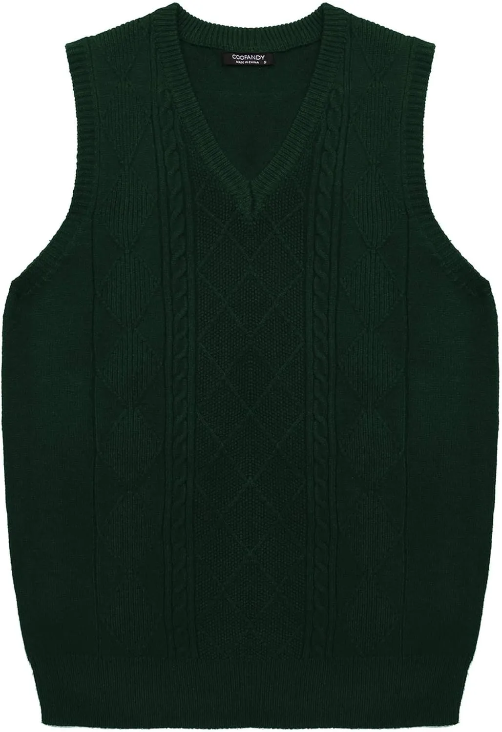 COOFANDY Men's Sweater Vest V Neck Pullover Sweater Sleeveless Knit Casual Slim Fit Vest