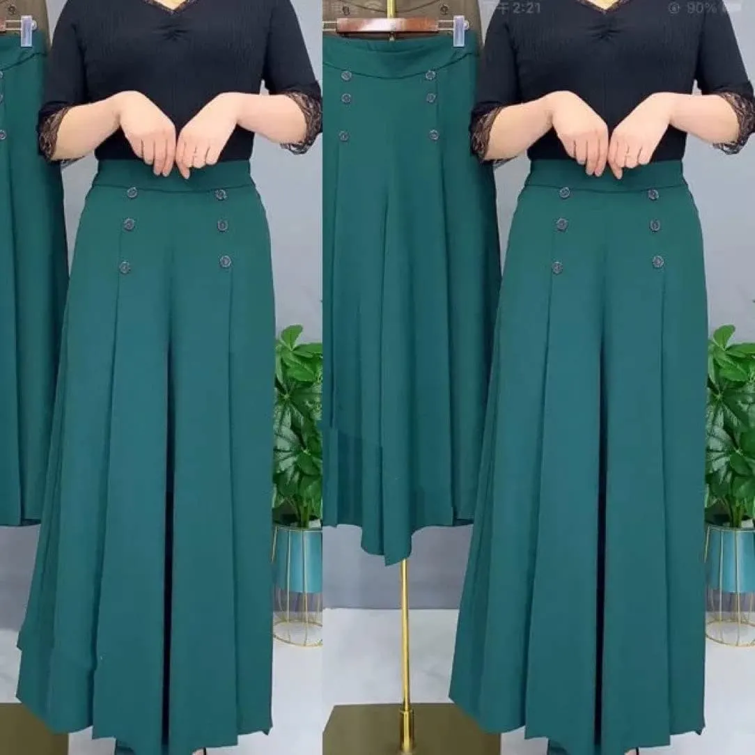 Cool and Slim Stylish Pleated Wide-Leg Pants,High Waisted Double Breasted Wide Leg Pants,Pleated High Waist Pants
