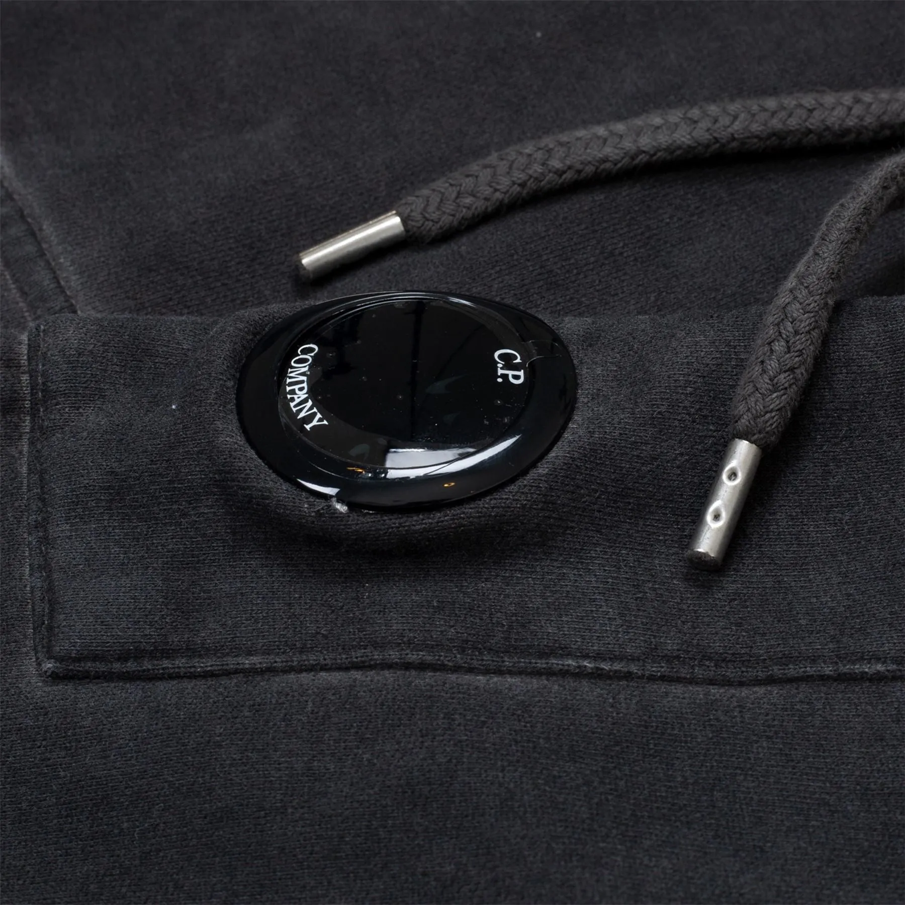 Diagonal Fleece Utility Hoodie Black