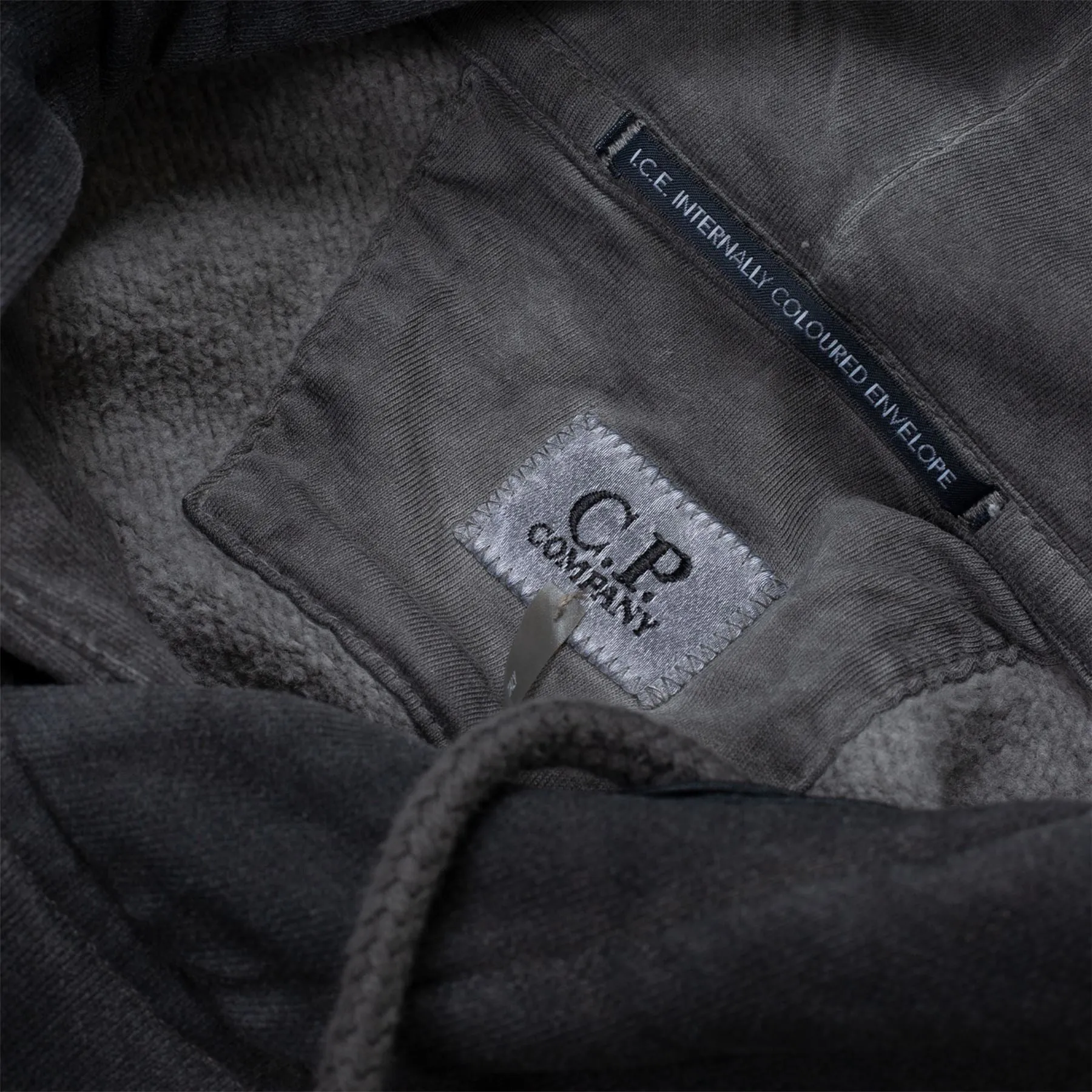 Diagonal Fleece Utility Hoodie Black
