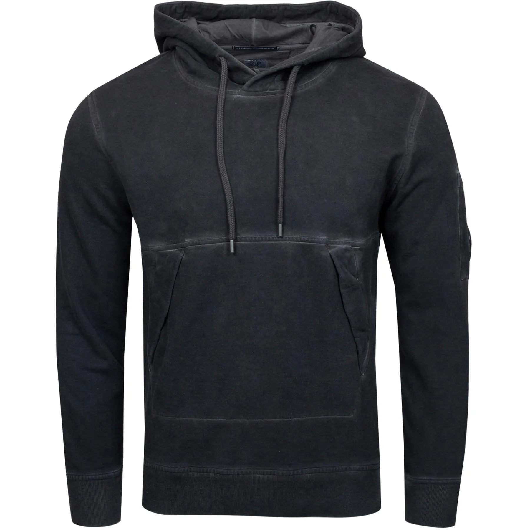 Diagonal Fleece Utility Hoodie Black