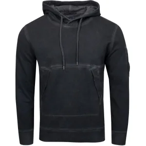 Diagonal Fleece Utility Hoodie Black