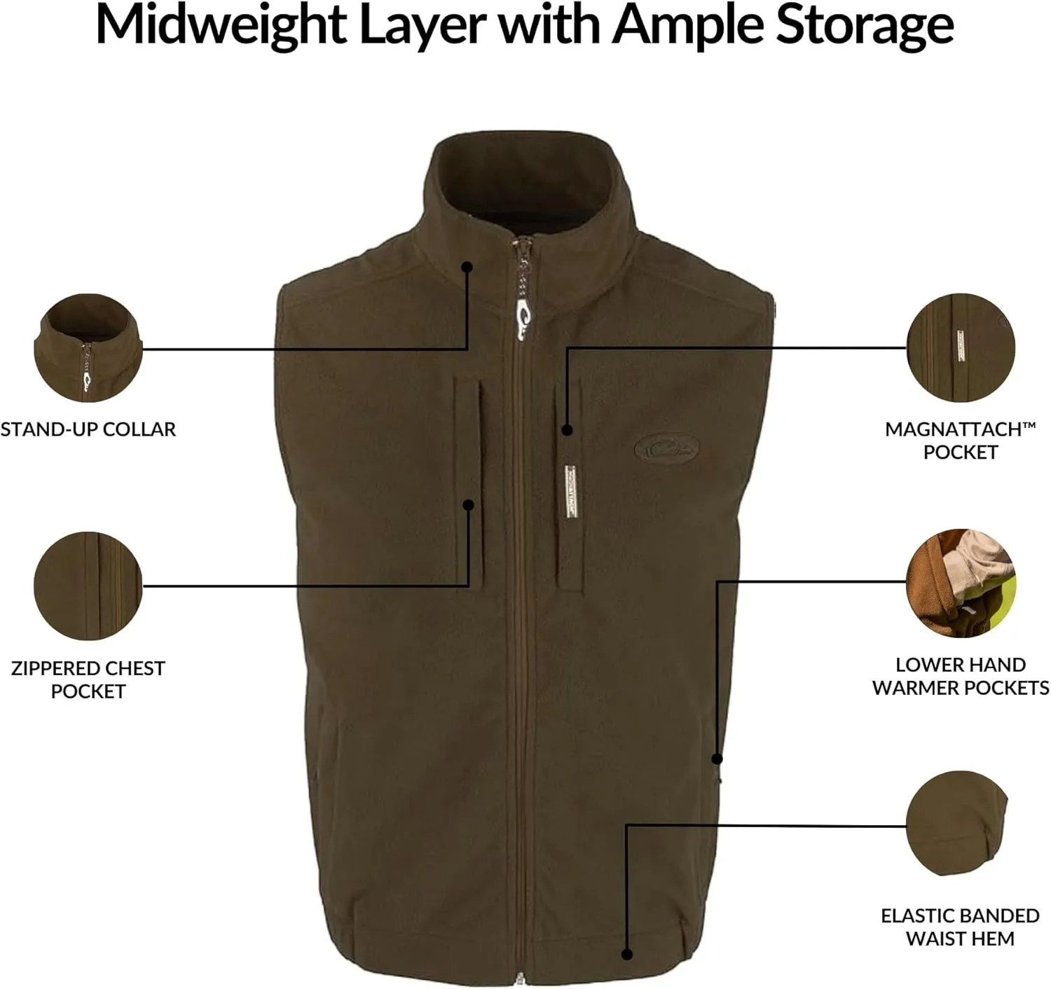 Drake Waterfowl Women's MST Windproof Layering Vest